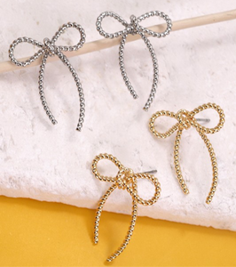 Rope Bow Design Stud Earring