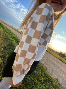 Checker Color Block Sweatshirt