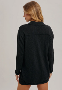 Button Down Ribbed Lounge Set