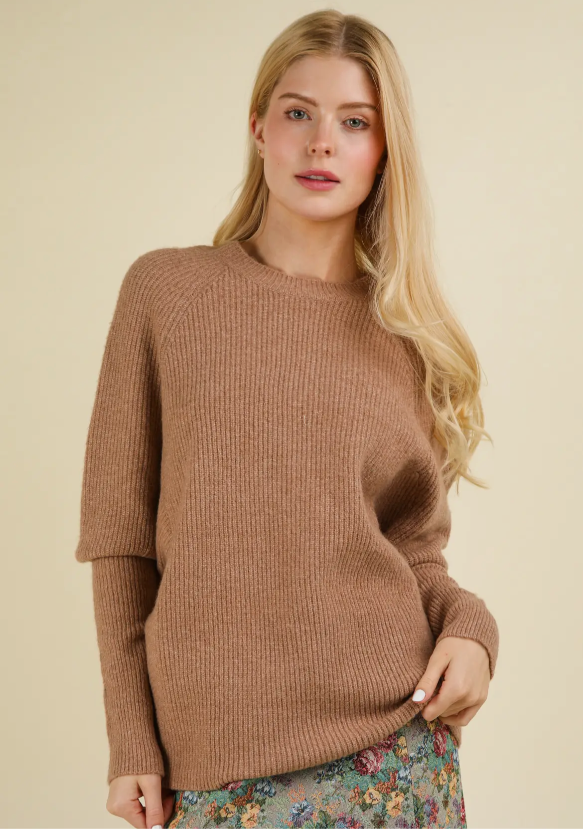 Curvy Dolman Sleeve Sweater Top