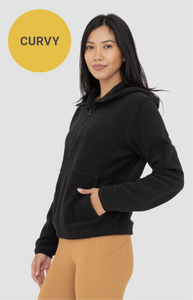 Curvy Hooded Fleece Pullover