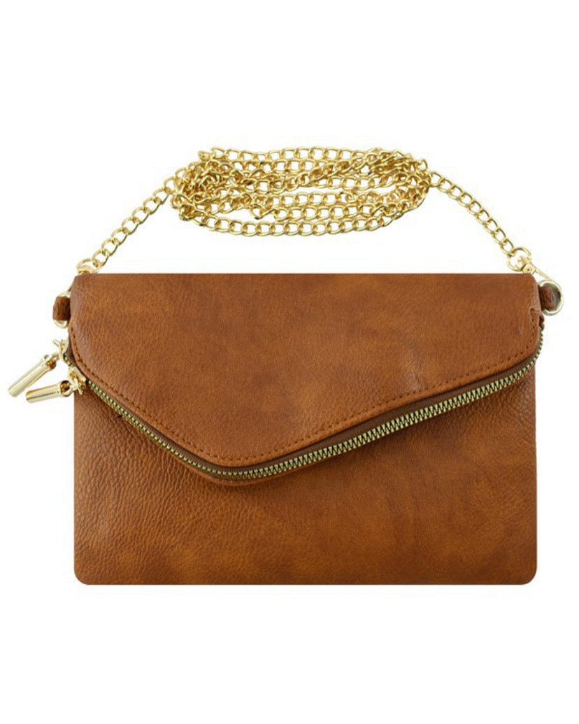 Tan crossbody/clutch