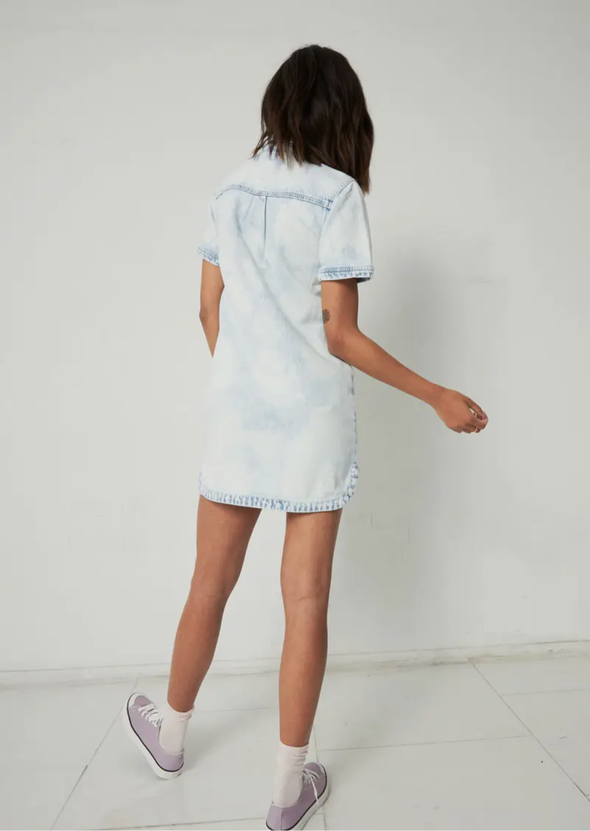 Washed Button Dress