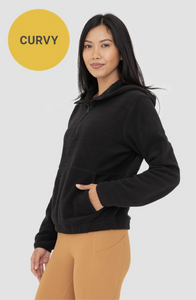 Curvy Hooded Fleece Pullover