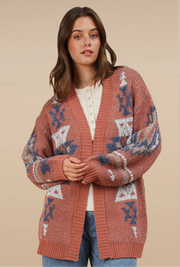 Curvy Aztec Sweater Cardigan