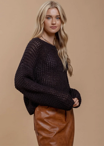 Sheer Crochet Knit Sweater