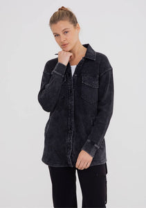 Washed Button Down Jacket