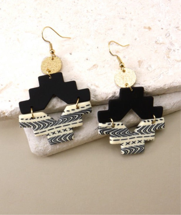 Geometric Clay Earrings