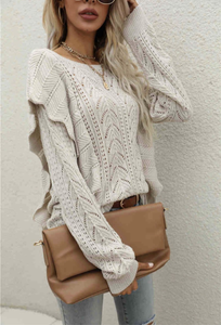 Boho Beige Sweater