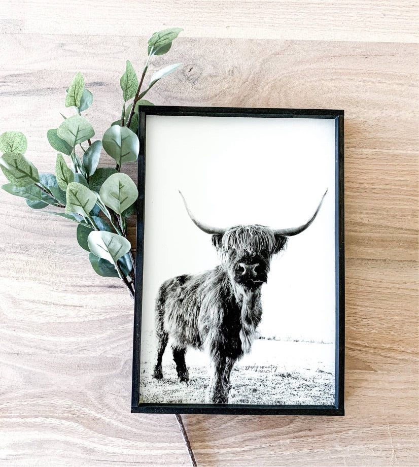 Highland Cow Wood Photo