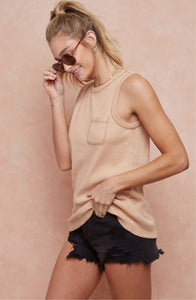 Waffle Knit Pocket Tank