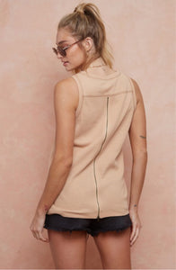 Waffle Knit Pocket Tank